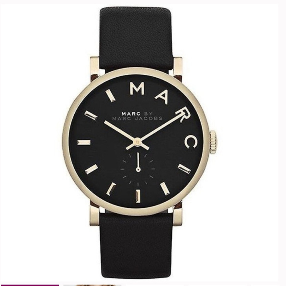 Marc Jacobs Black Leather Watch